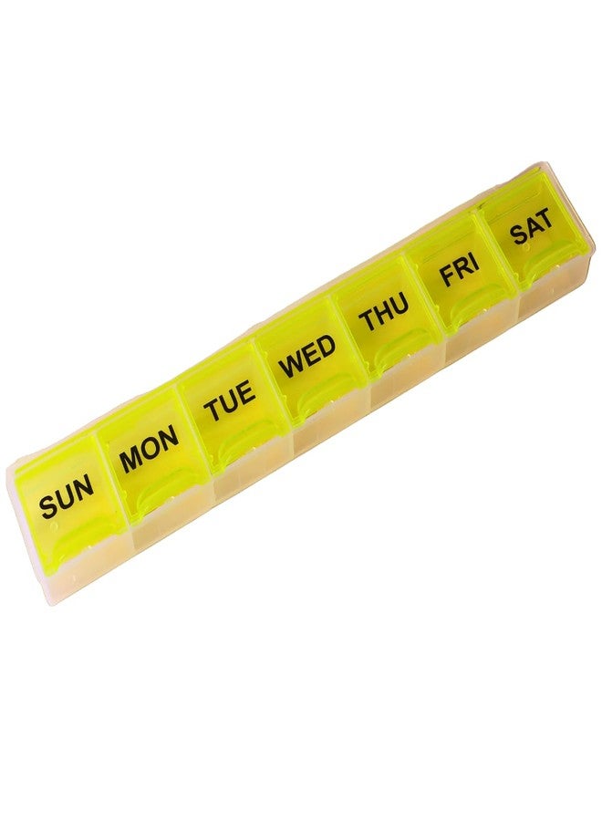 Extra Care Weekly Single Line Pill Box travel box tablet holder medicine dispenser organizer storage BPA Free Travel 7 Day Pill Box Case - Multicolor, Set Of 1 - Image 1